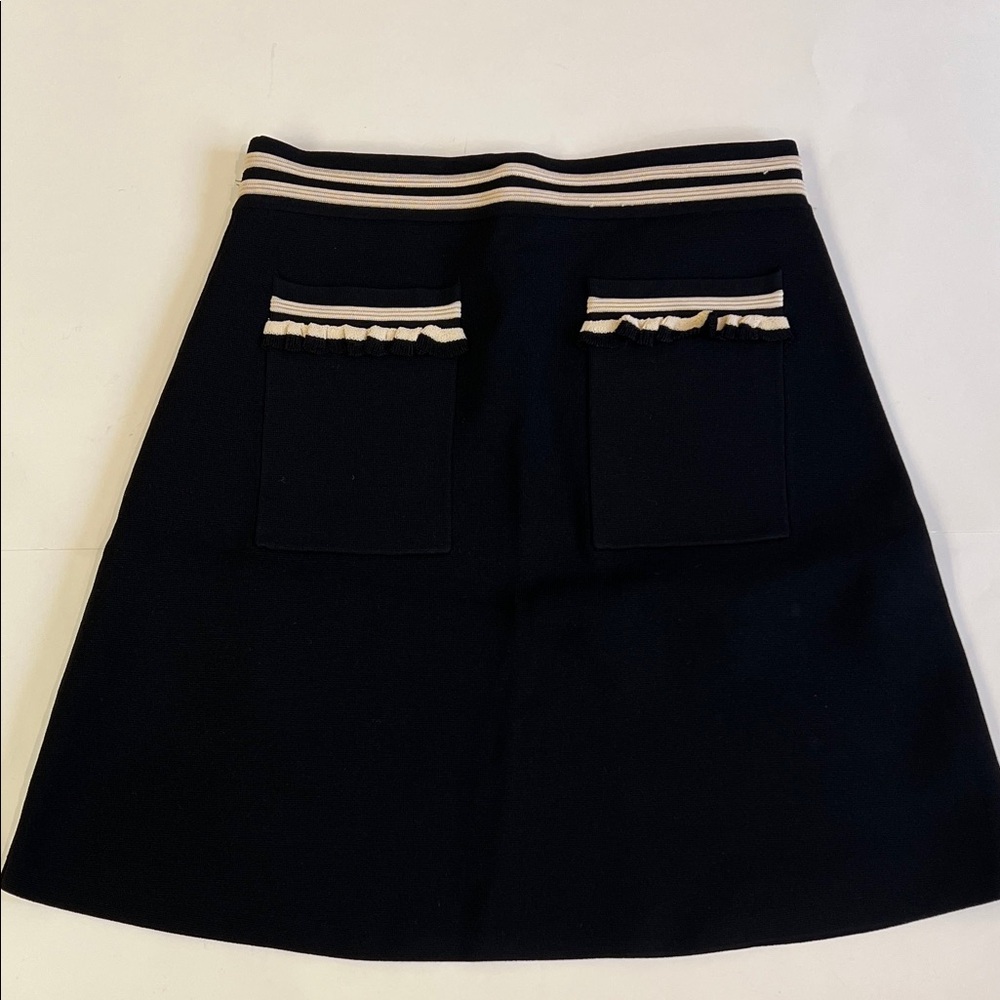 Sandro Women’s Elegant Black Skirt with White Accents size small